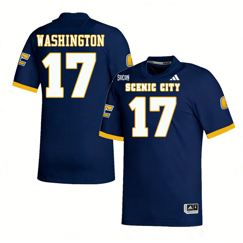 Chattanooga Mocs #17 Andre Washington College Football Jerseys,Uniforms Stitched-Navy